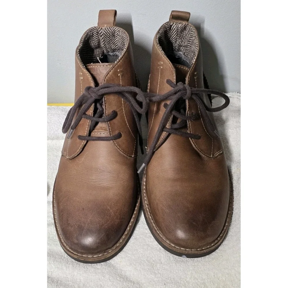 Varese Stealth Men's Size 8 Brown Chukka Boots Leather Ankle Lace Up